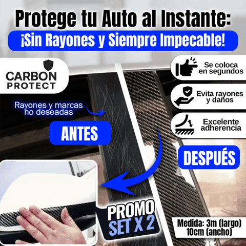 Carbon Protect x2 – Cintas Anti‑Rasguños para tu Auto 🎁 Promo 2 unidades 🎁
