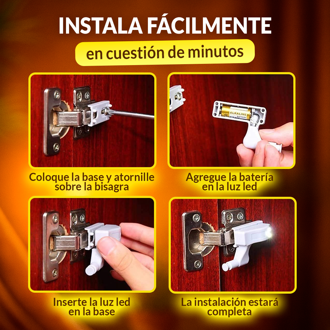BrillaFácil LED | luces internas para bisagra set x 6