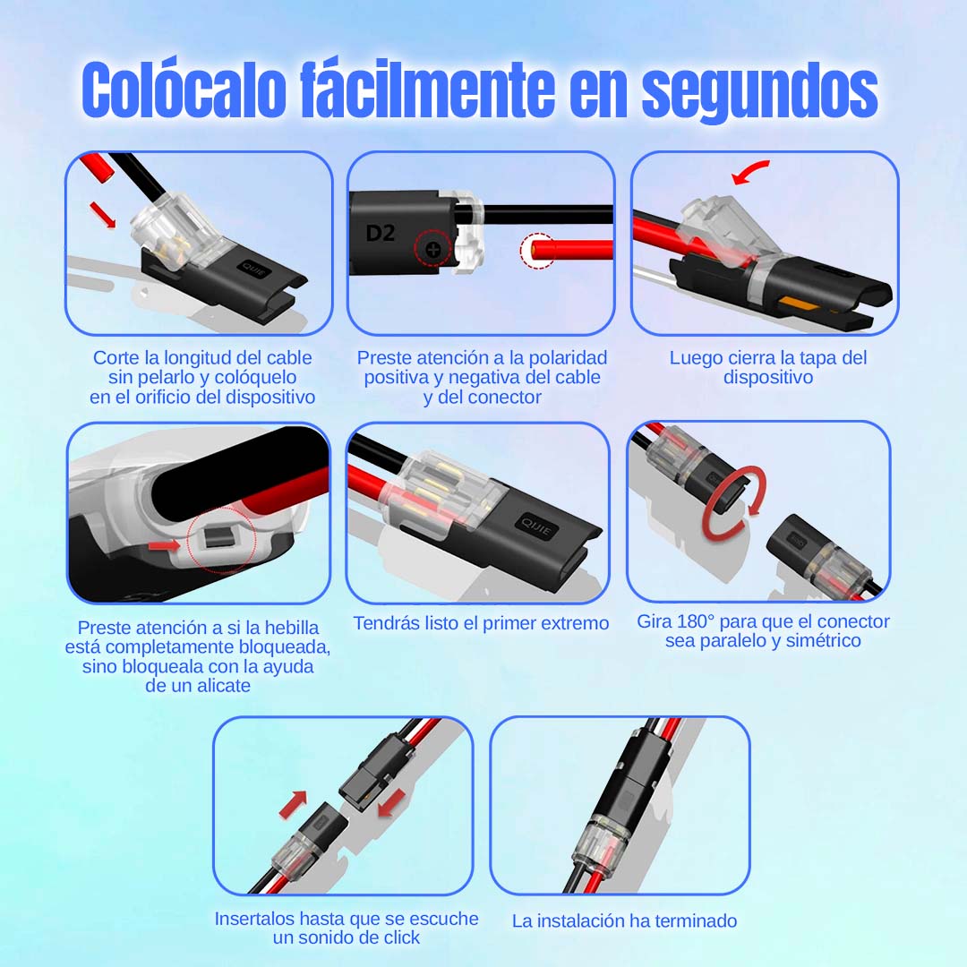 🔌Kit de 10 Conectores Eléctricos Tipo Clip – de FÁCIL INSTALACIÓN
