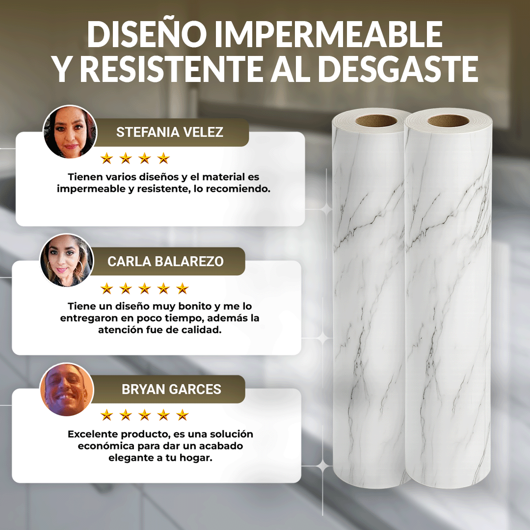 PAPEL ADHESIVO TIPO MARMOL 60cm x 5m 🎁SET X 2 UNIDADES🎁