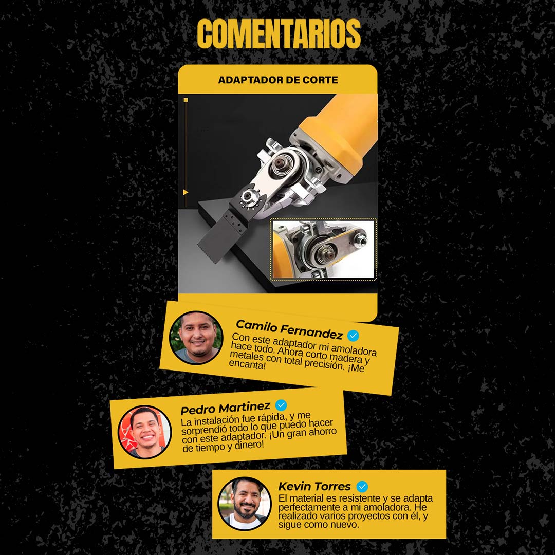🎁GRATIS LIJAS Y CORTADORES🎁 Adaptador para Amoladora: Corta, Lija y Pule
