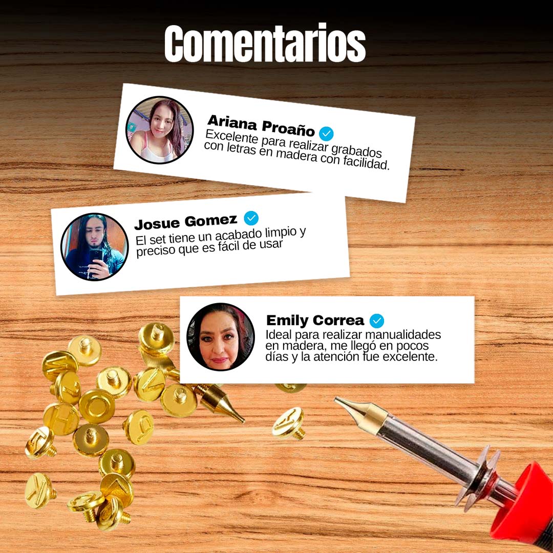 🎁GRATIS LETRAS Y PUNTAS🎁 SET PARA GRABADO EN MADERA