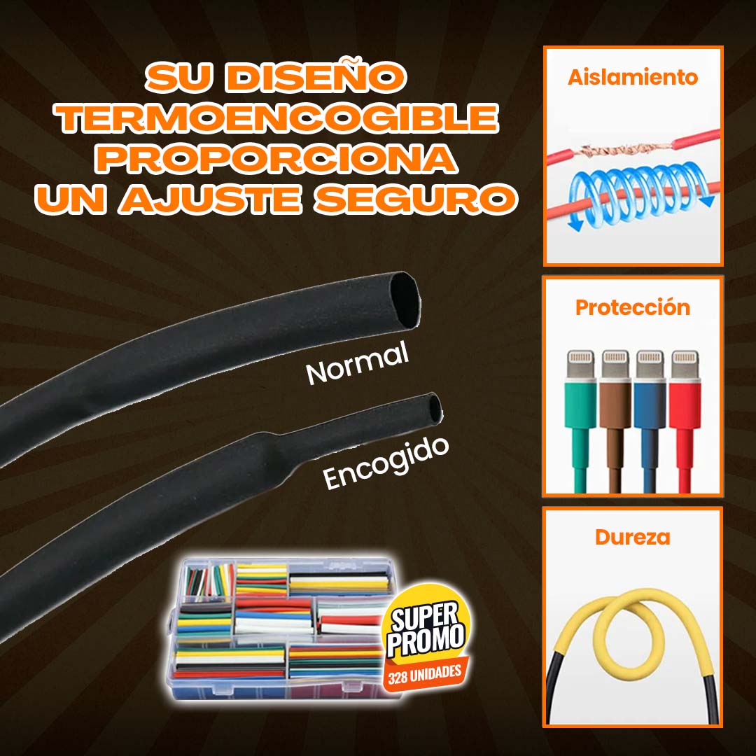 🎁 Mega Combo Eléctrico – Maletín con 328 Juntas Termoencogibles + Probador de Corriente