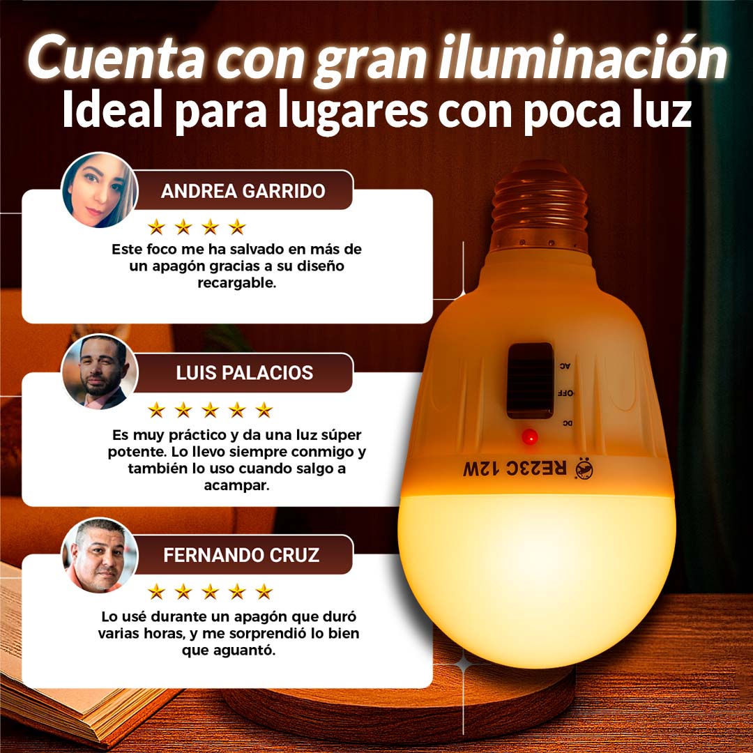 FOCO RECARGABLE CON BOQUILLA 12W 🎁PROMO 3 UNIDADES🎁