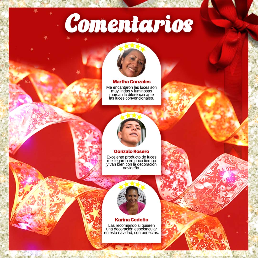CINTA CON LUCES PARA ÁRBOL DE NAVIDAD - DORADA 🤩✨5metros