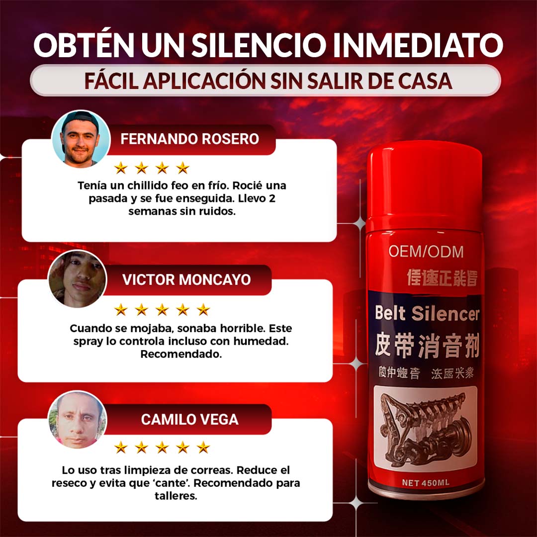 Belt silencer | Spray lubricante para bandas Set x2
