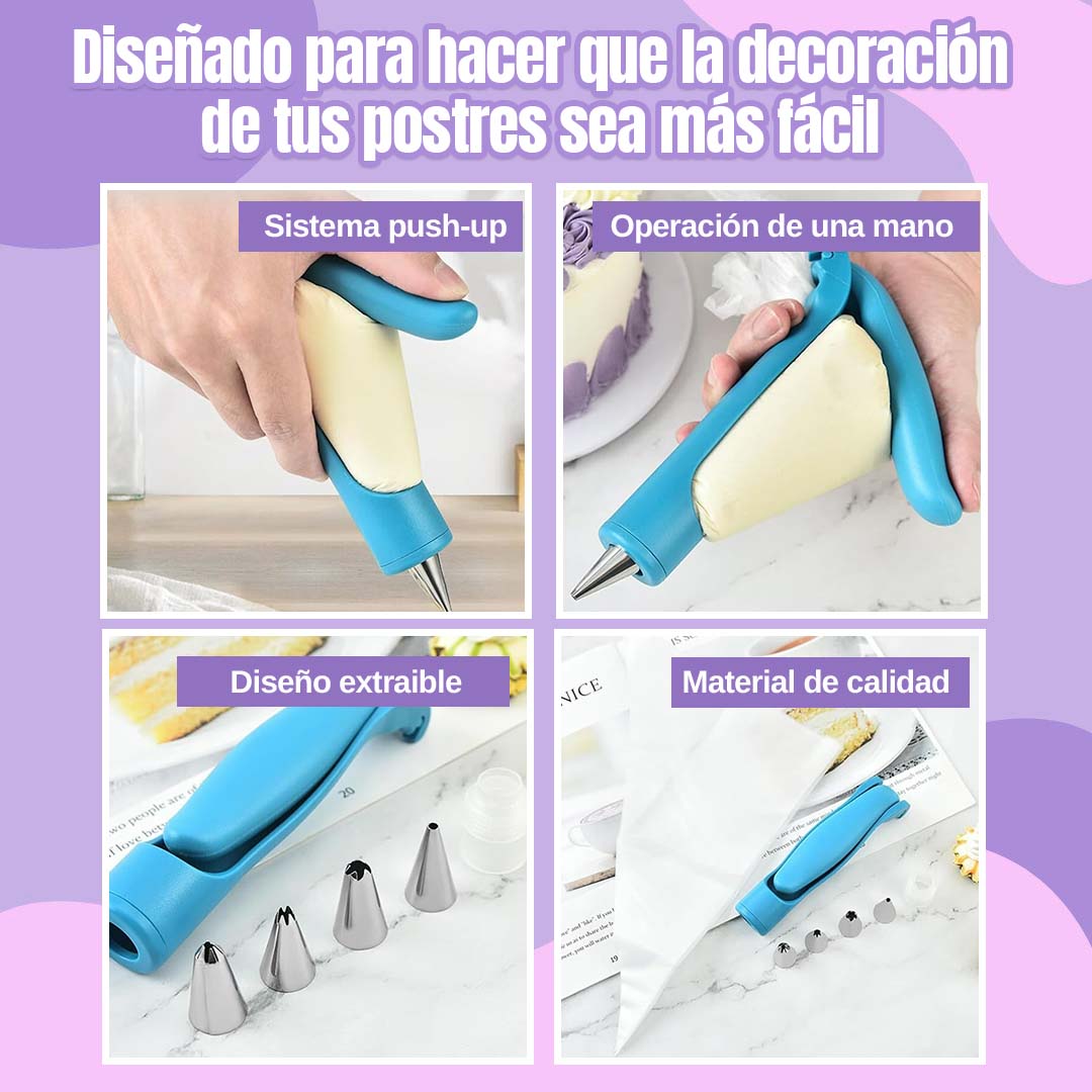 SweetDesign – Lápiz Pro para Repostería 🎁 GRATIS 4 Boquillas Intercambiables🎁