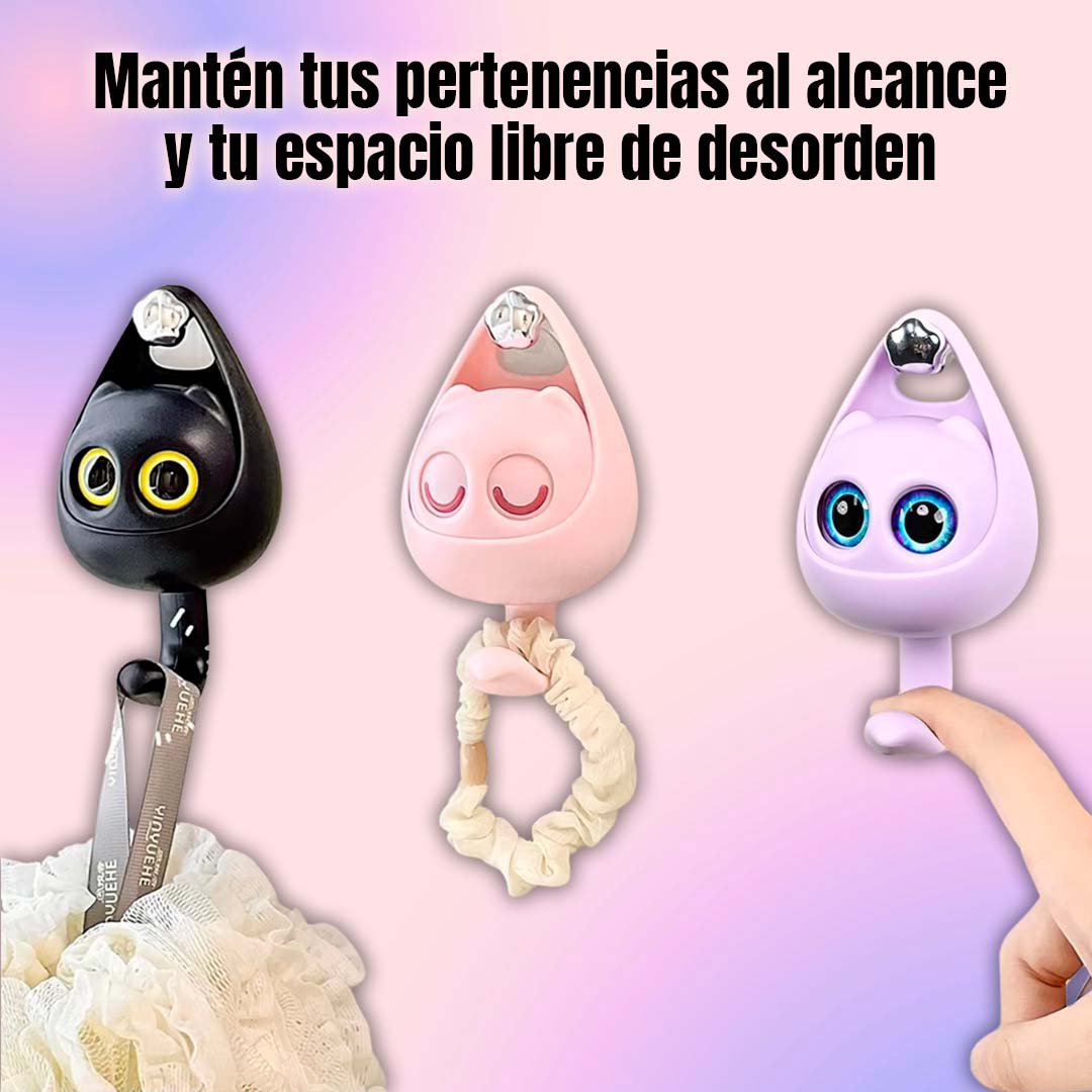 GANCHOS ADHESIVOS GATITO??PROMO 2 UNIDADES??