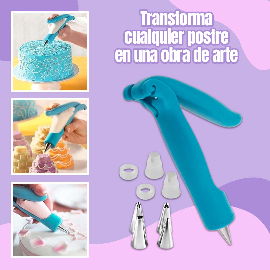 SweetDesign – Lápiz Pro para Repostería 🎁 GRATIS 4 Boquillas Intercambiables🎁