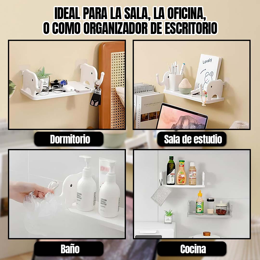 🎁PROMO 2x1🎁SET REPISA ADHESIVA ELEFANTE SIN PERFORACIONES 🎉OFERTA PARA QUITO🎉