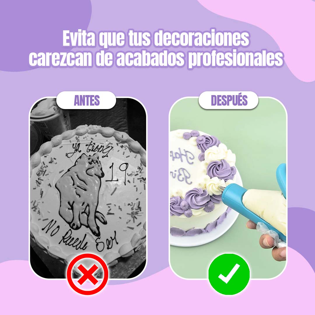 SweetDesign – Lápiz Pro para Repostería 🎁 GRATIS 4 Boquillas Intercambiables🎁