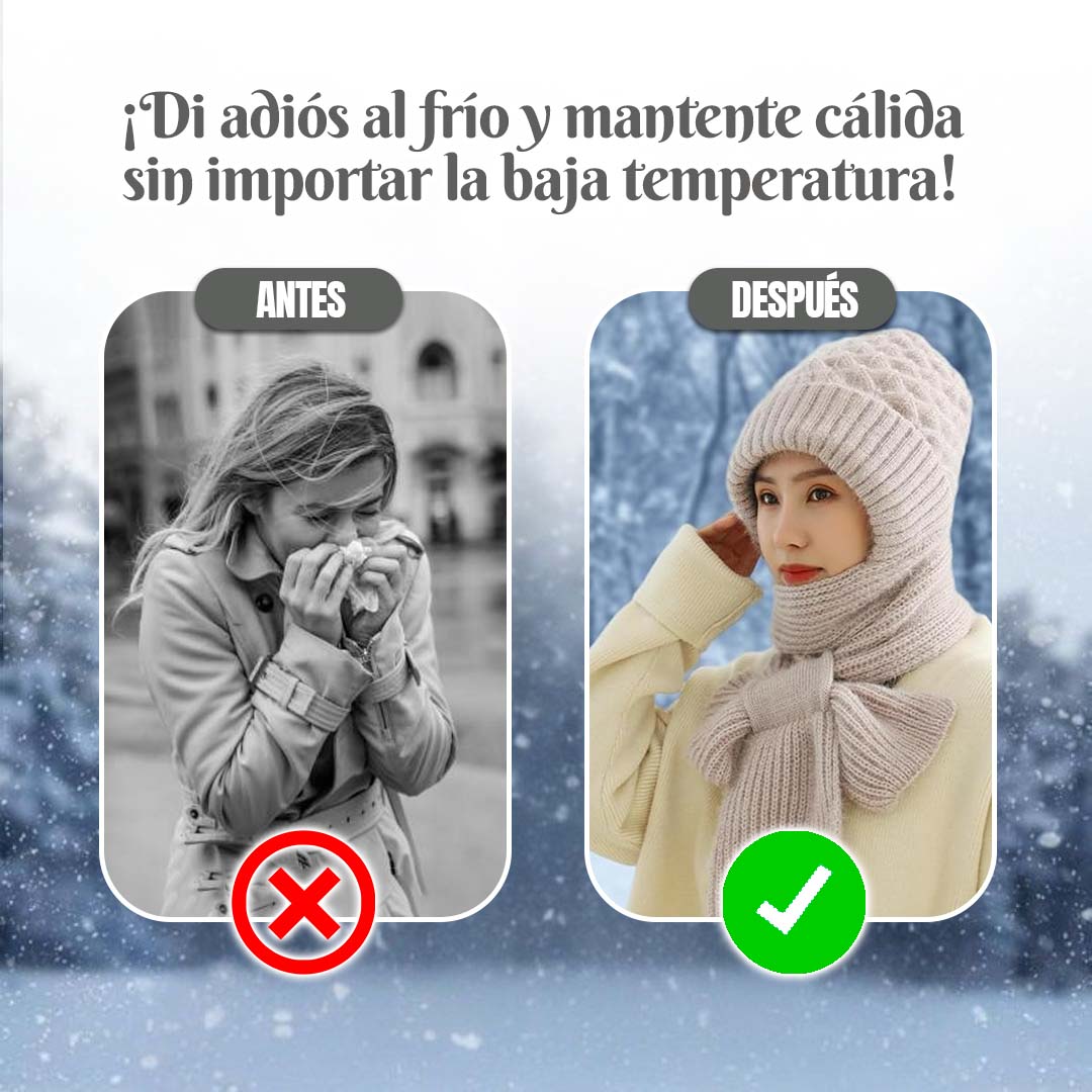 GORRO CON BUFANDA MUJER 🎁PROMO SOLO QUITO🎁