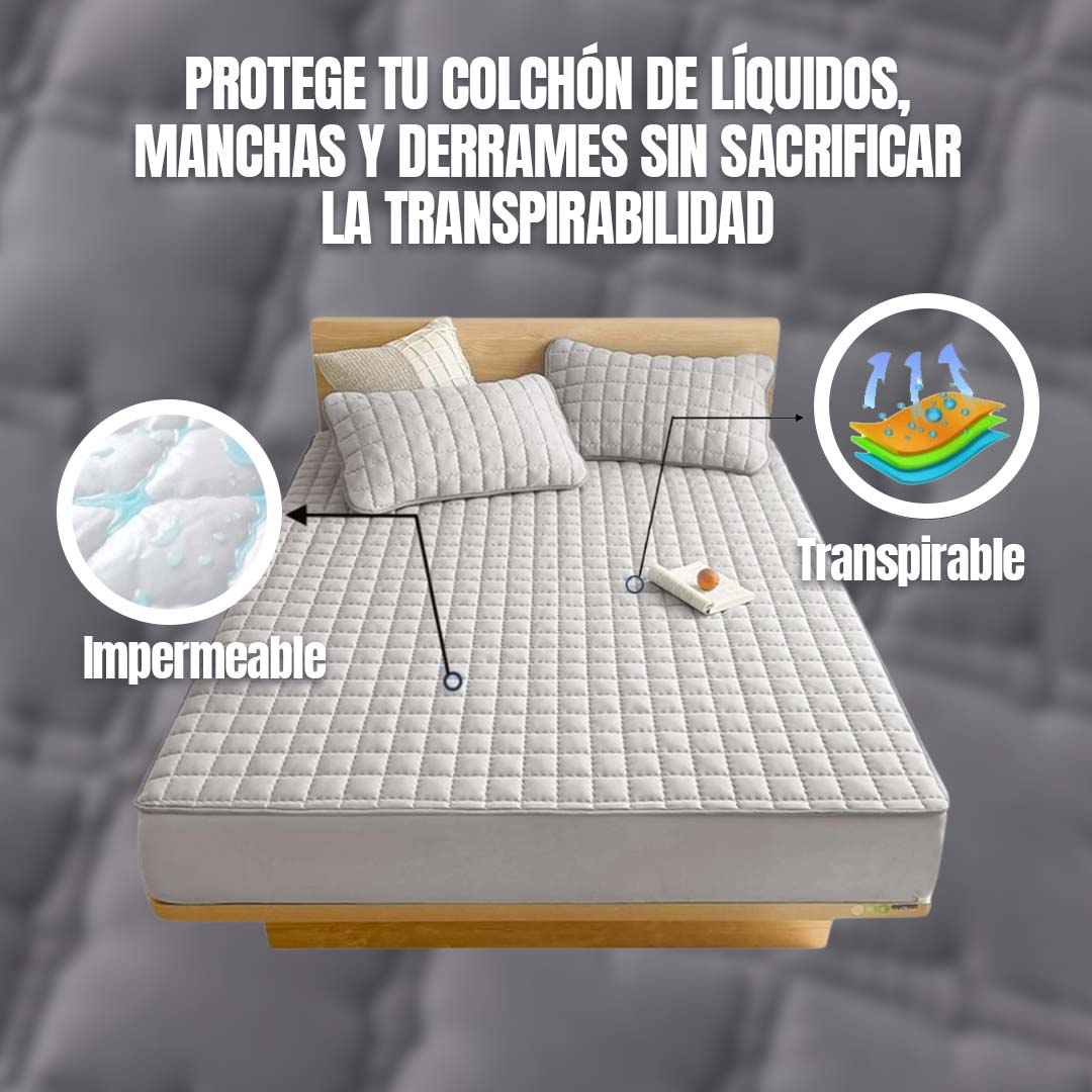 FORRO DE COLCHON ACOLCHADO IMPERMEABLE 🎁ENVÍO GRATIS🎁