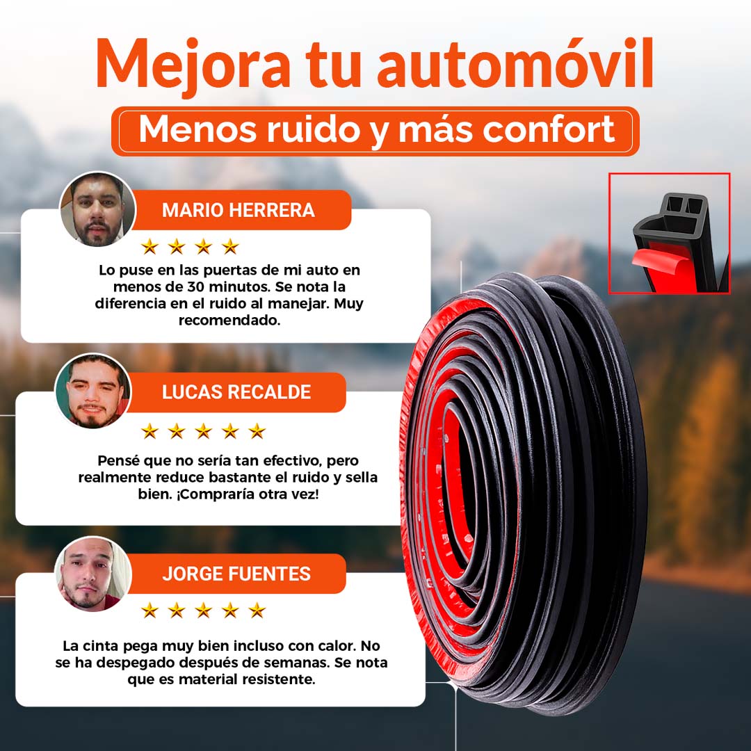 ProtecSilence | Tira universal para puertas de coche, reducción de ruido 20M