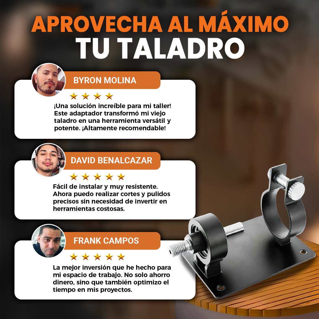 Base Multifunción para Taladro | Convierte tu Taladro en Esmeril, Pulidor y Más