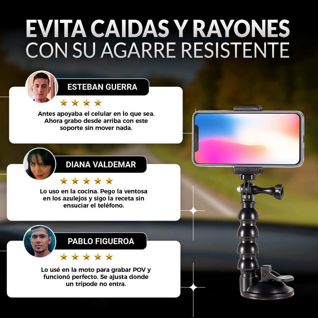 SOPORTE DE CELULAR FLEXIBLE CON VENTOSA 🎁HOY ENVÍO GRATIS🎁