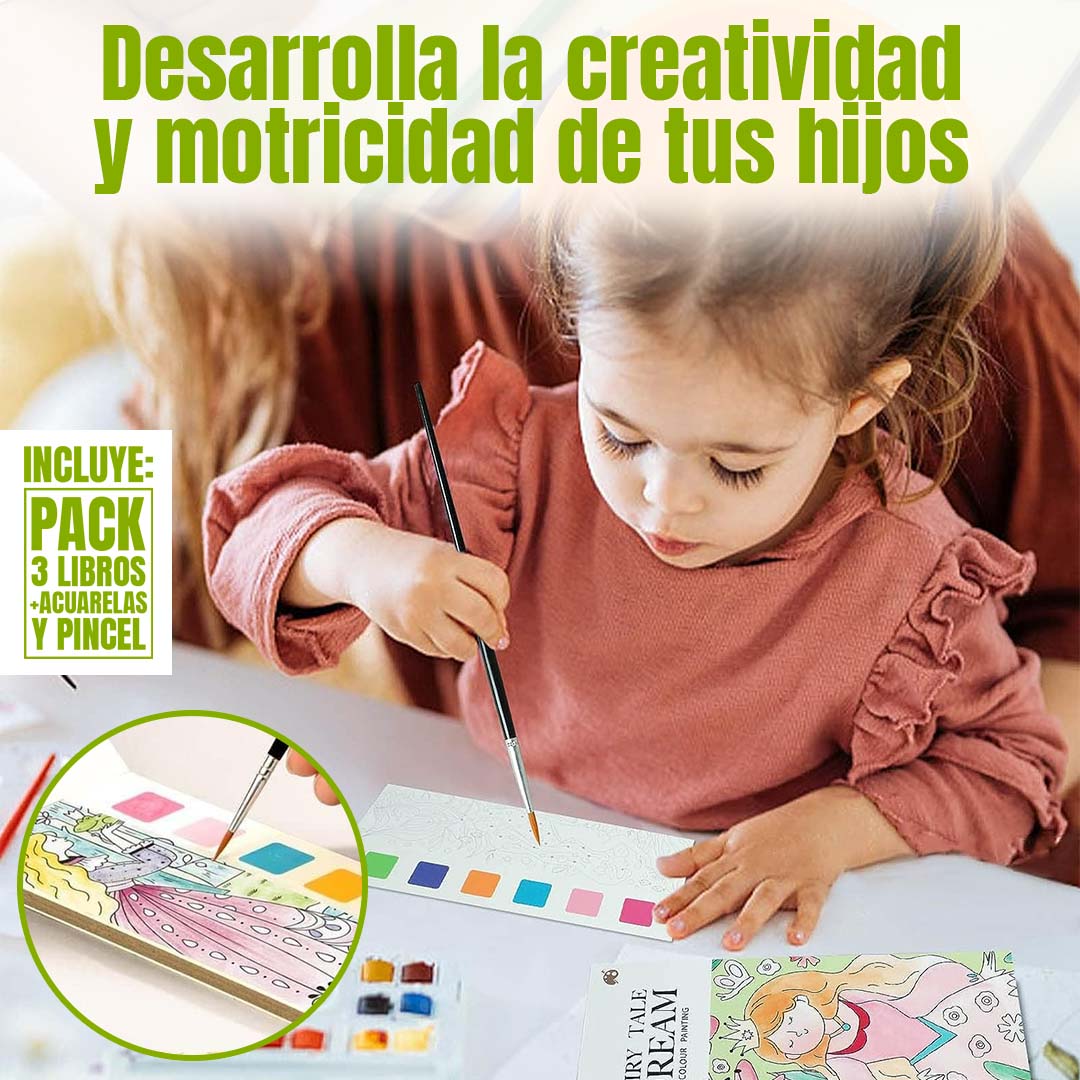 SET LIBROS DE PINTURA DE ACUARELA 🎁PROMO 3 UNIDADES🎁