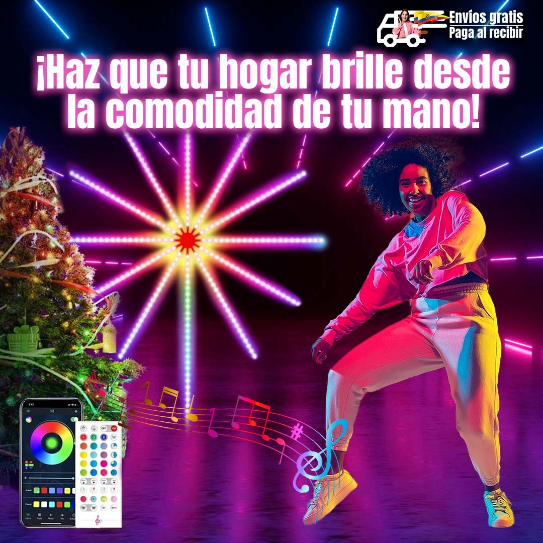 LUCES LED INTELIGENTES TIPO FUEGOS ARTIFICIALES
