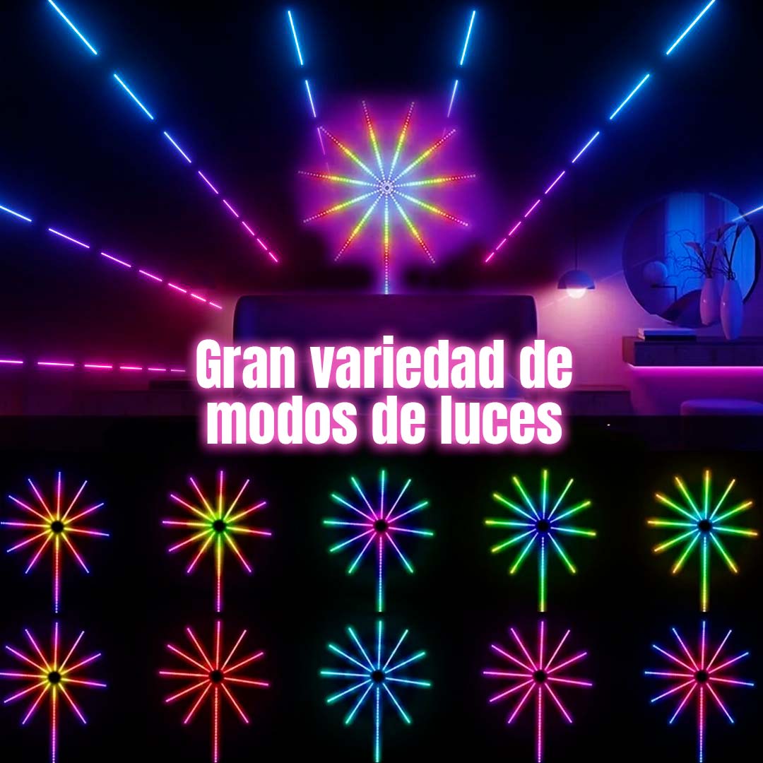 LUCES LED INTELIGENTES TIPO FUEGOS ARTIFICIALES