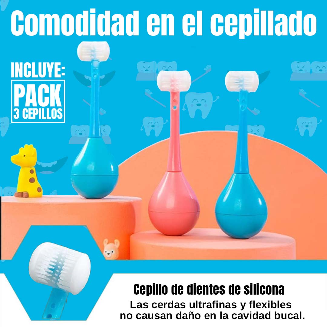 SET CEPILLO DE DIENTES PARA NIÑOS 🎁PROMO 3 UNIDADES🎁