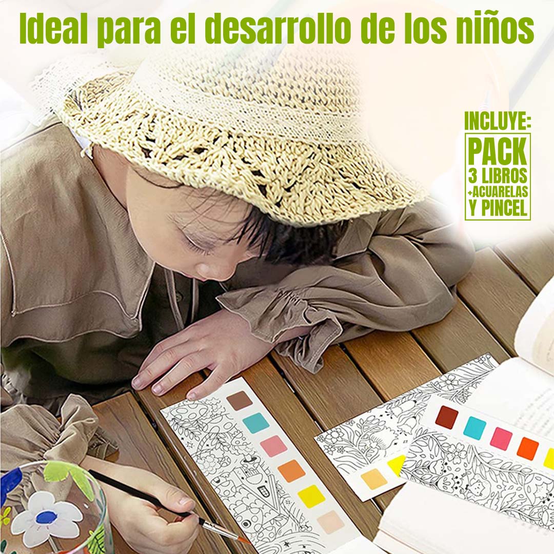 SET LIBROS DE PINTURA DE ACUARELA 🎁PROMO 3 UNIDADES🎁