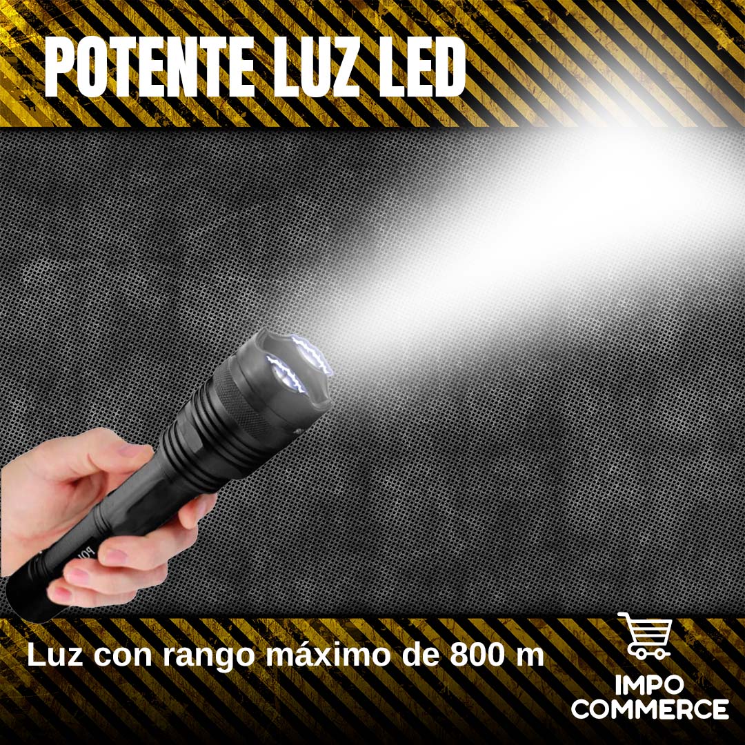 Linterna Táctica de Autodefensa – Con Descarga de 9.000 Voltios y Luz LED Potente