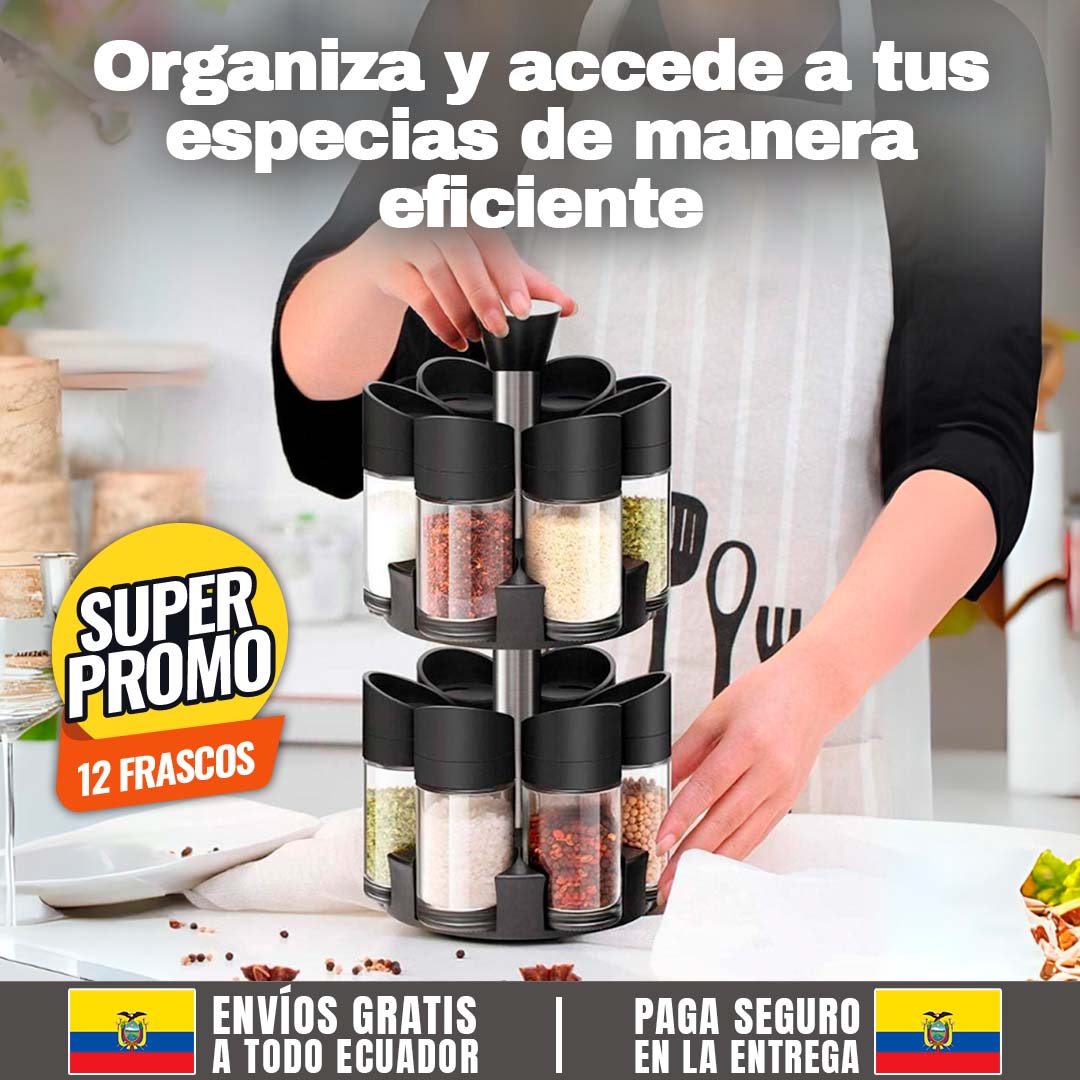 ESPECIERO GIRATORIO 2 NIVELES 🎁GRATIS 12 FRASCOS🎁
