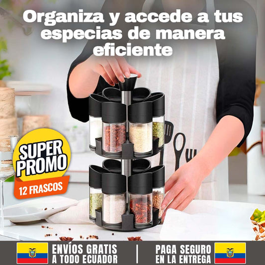 ESPECIERO GIRATORIO 2 NIVELES 🎁GRATIS 12 FRASCOS🎁
