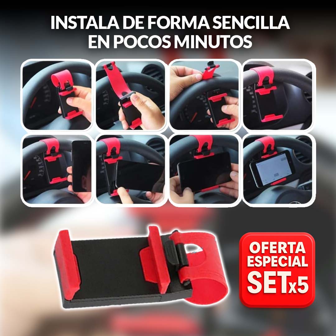 🎁LIQUIDACIÓN PAGA 1 LLEVA 5🎁 KIT SOPORTES PARA VOLANTE DE AUTO