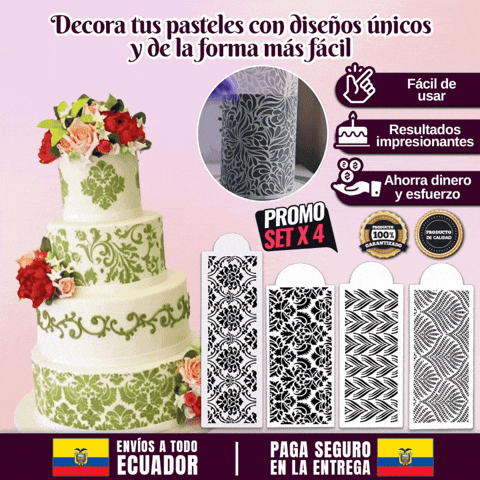 Láminas para decoración de Repostería (Stencil) 🎁Promo x4🎁