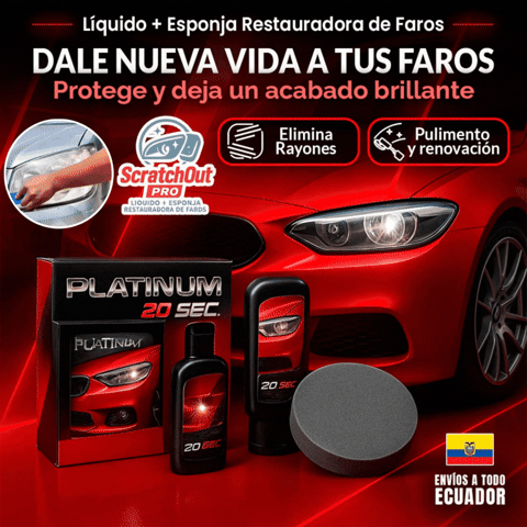 ScratchOut Pro | Liquido + Esponja Restauradora de Faros