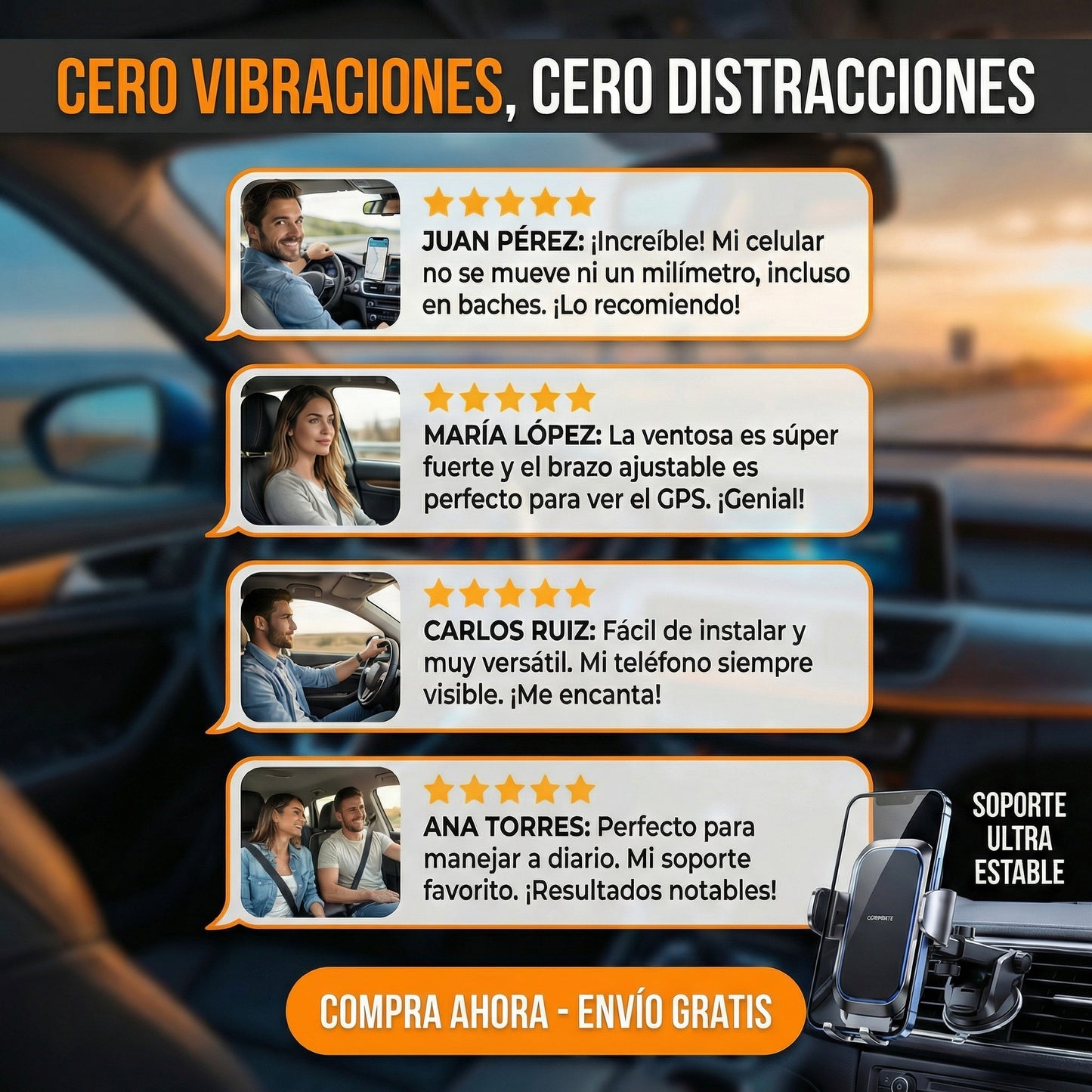 SmartClip Ride | Soporte Ultra Estable para celular 360°