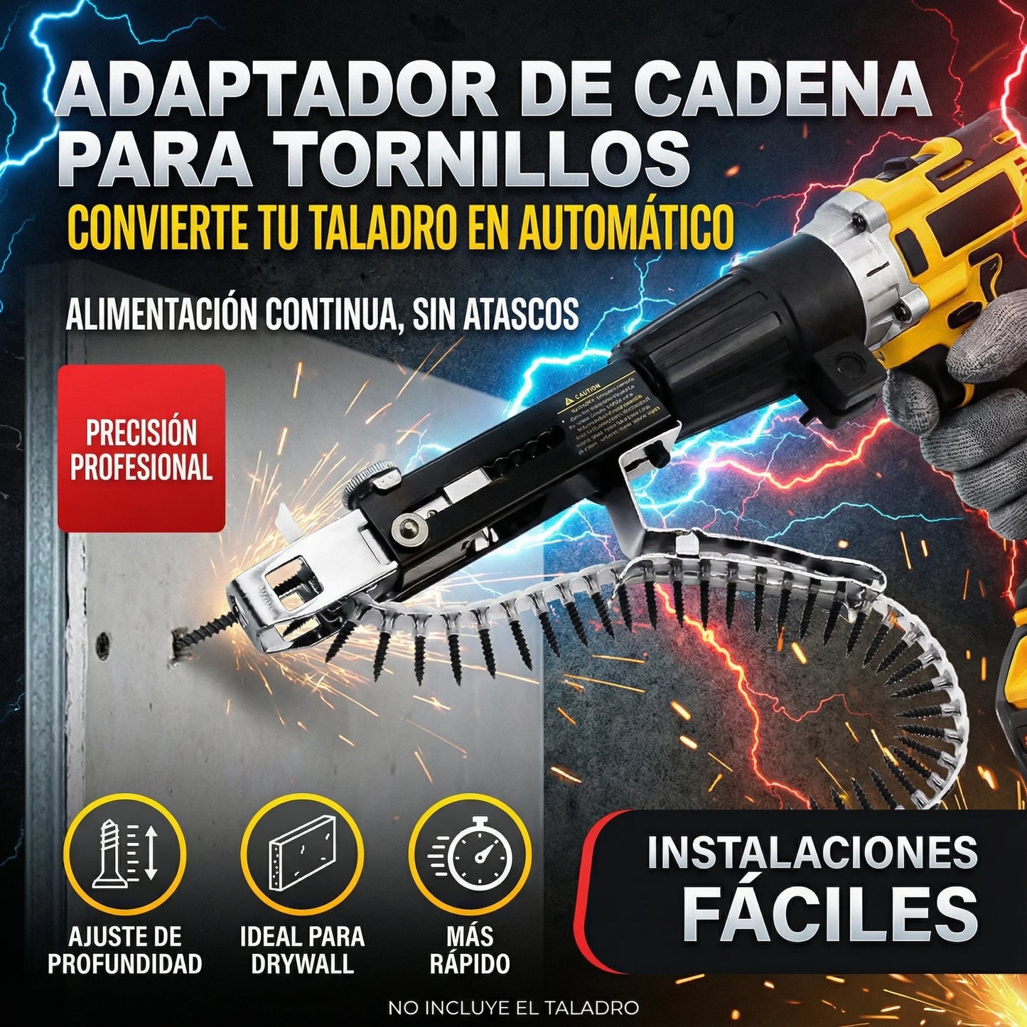 ADAPTADOR DE TALADRO PARA ATORNILLAR 🎁GRATIS CINTA REUSABLE🎁