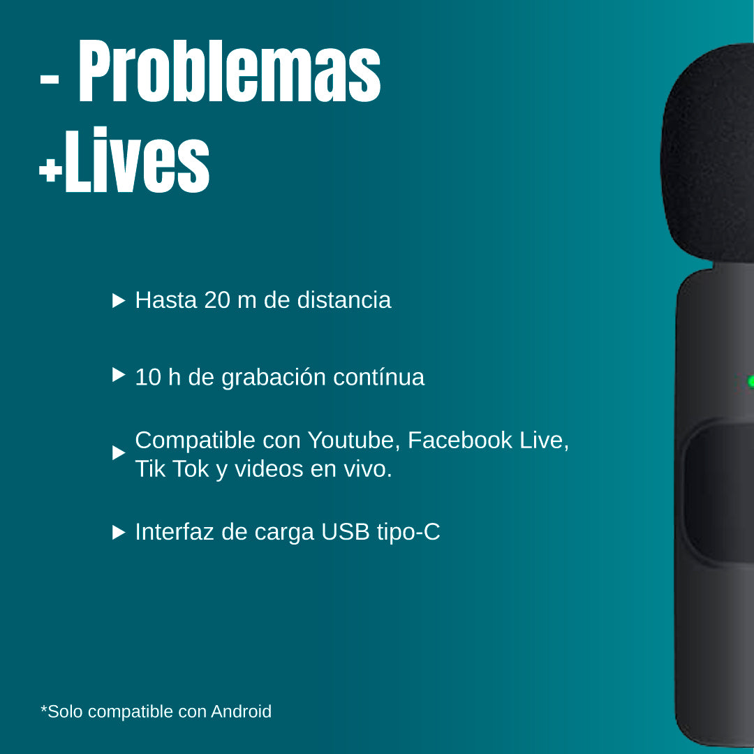 Micrófono Inalámbrico Tipo C 🎁Envío gratis🎁