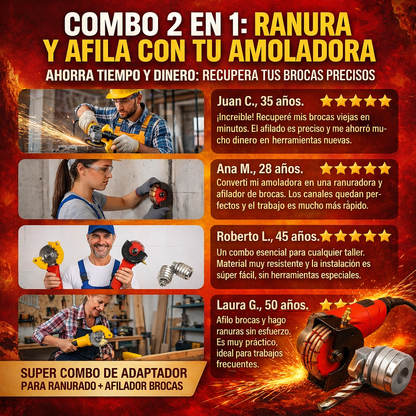🎁SUPER COMBO | ADAPTADOR PARA RANURADO + AFILADOR DE BROCAS
