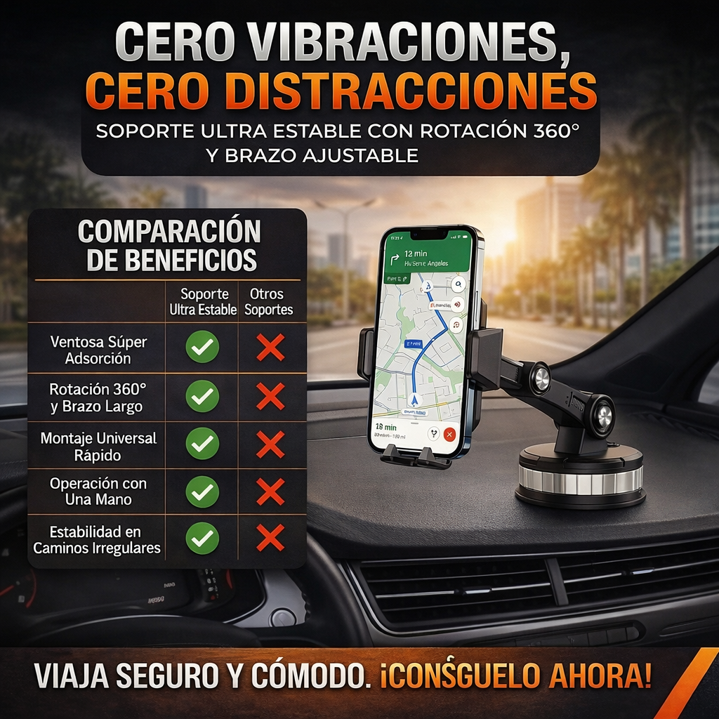 SmartClip Ride | Soporte Ultra Estable para celular 360°