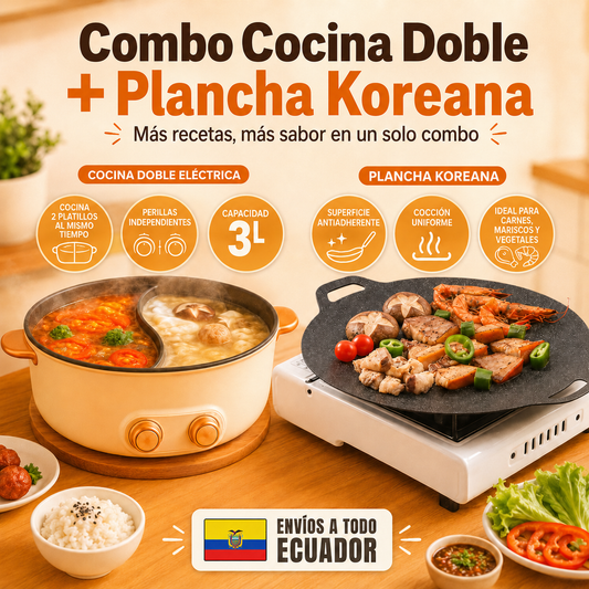 CookMaster Dúo®️ Olla eléctrica doble | Capacidad 1,5L por lado