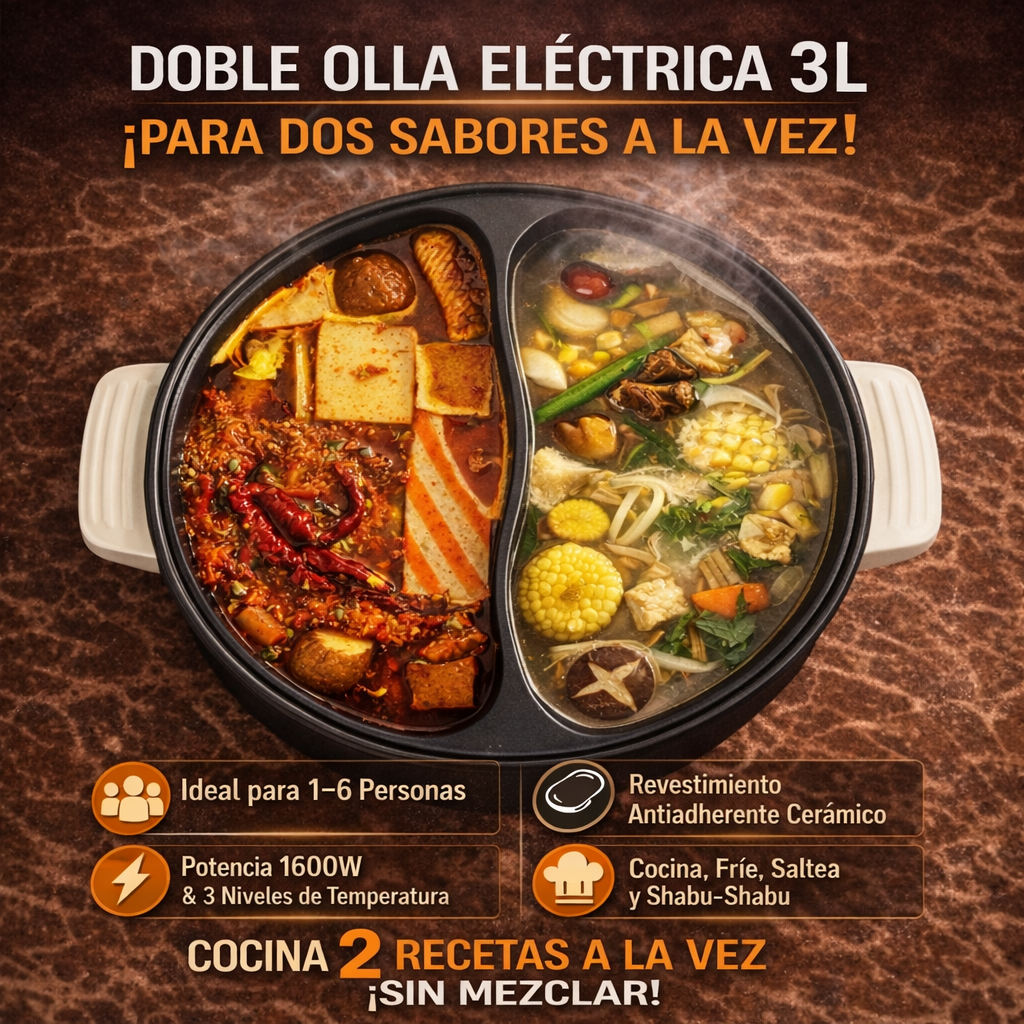 Olla eléctrica doble - Capacidad 1,5L por lado