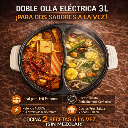 Olla eléctrica doble - Capacidad 1,5L por lado