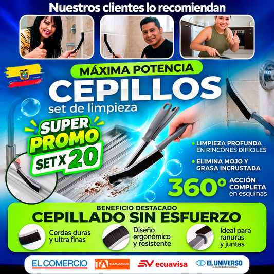 Set de Cepillos LimpiaEsquinas 360°  - 🎁SUPER PROMO 20 UNIDADES🎁