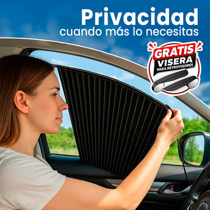 CORTINAS UNIVERSALES PARA AUTO 4 PUERTAS COLOR NEGRO