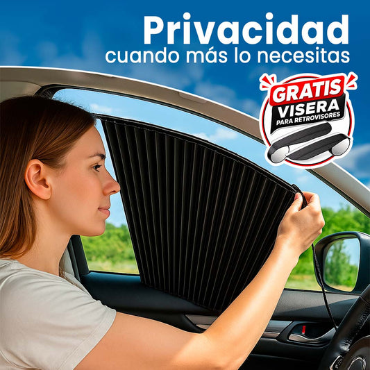CORTINAS UNIVERSALES PARA AUTO 4 PUERTAS COLOR NEGRO