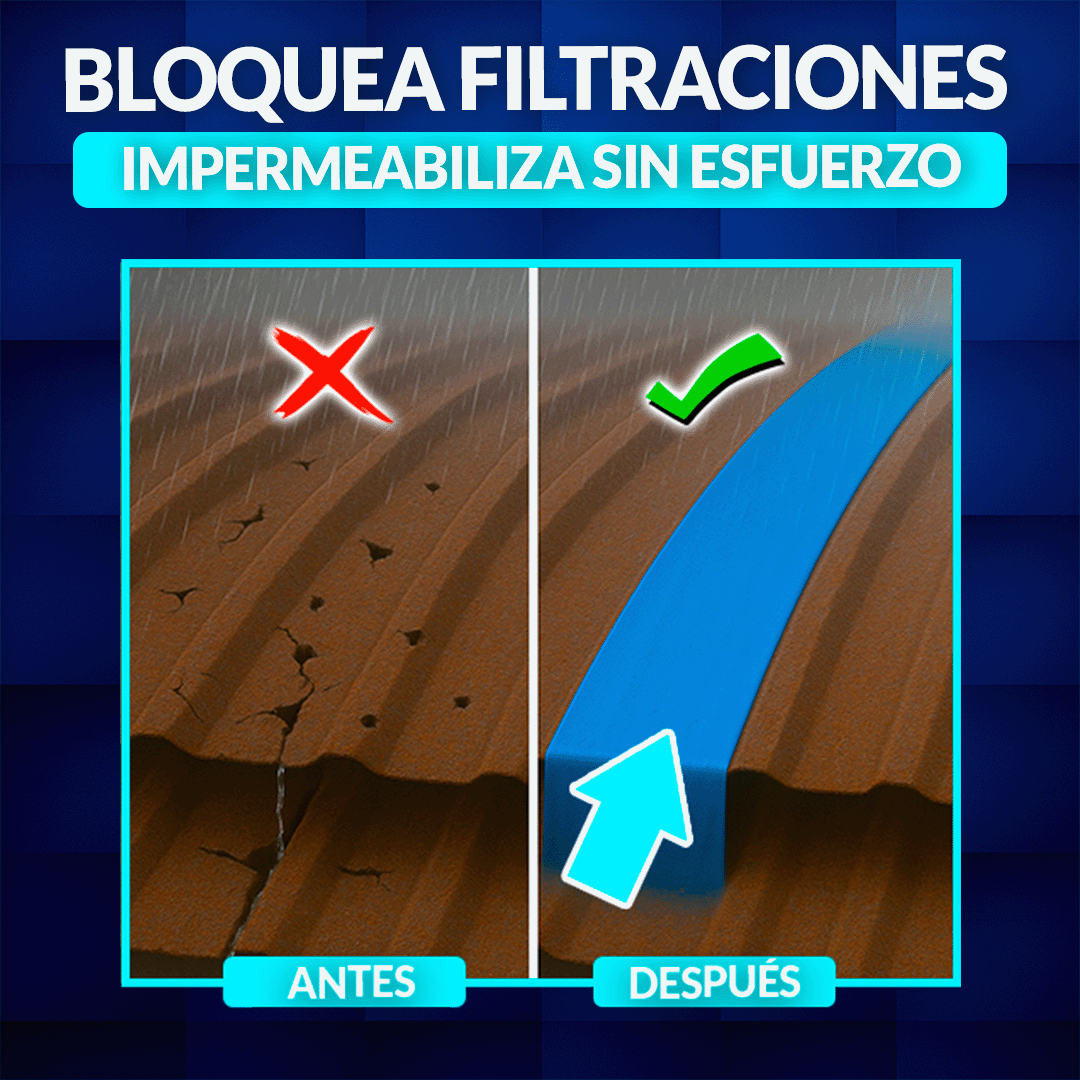 TechBlock Pro®️ Rollo impermeable adhesivo para techos (5m largo x 1m ancho)