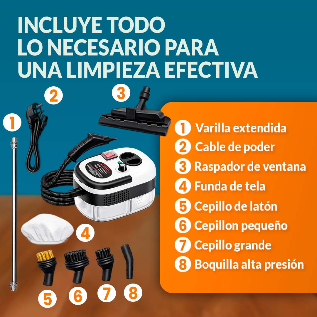 MAQUINA DE VAPOR PORTATIL PARA LIMPIEZA (vehiculos, cocina y baños)