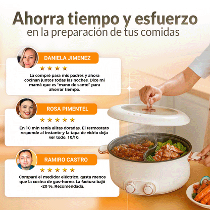 CookMaster Dúo®️ Olla eléctrica doble | Capacidad 1,5L por lado
