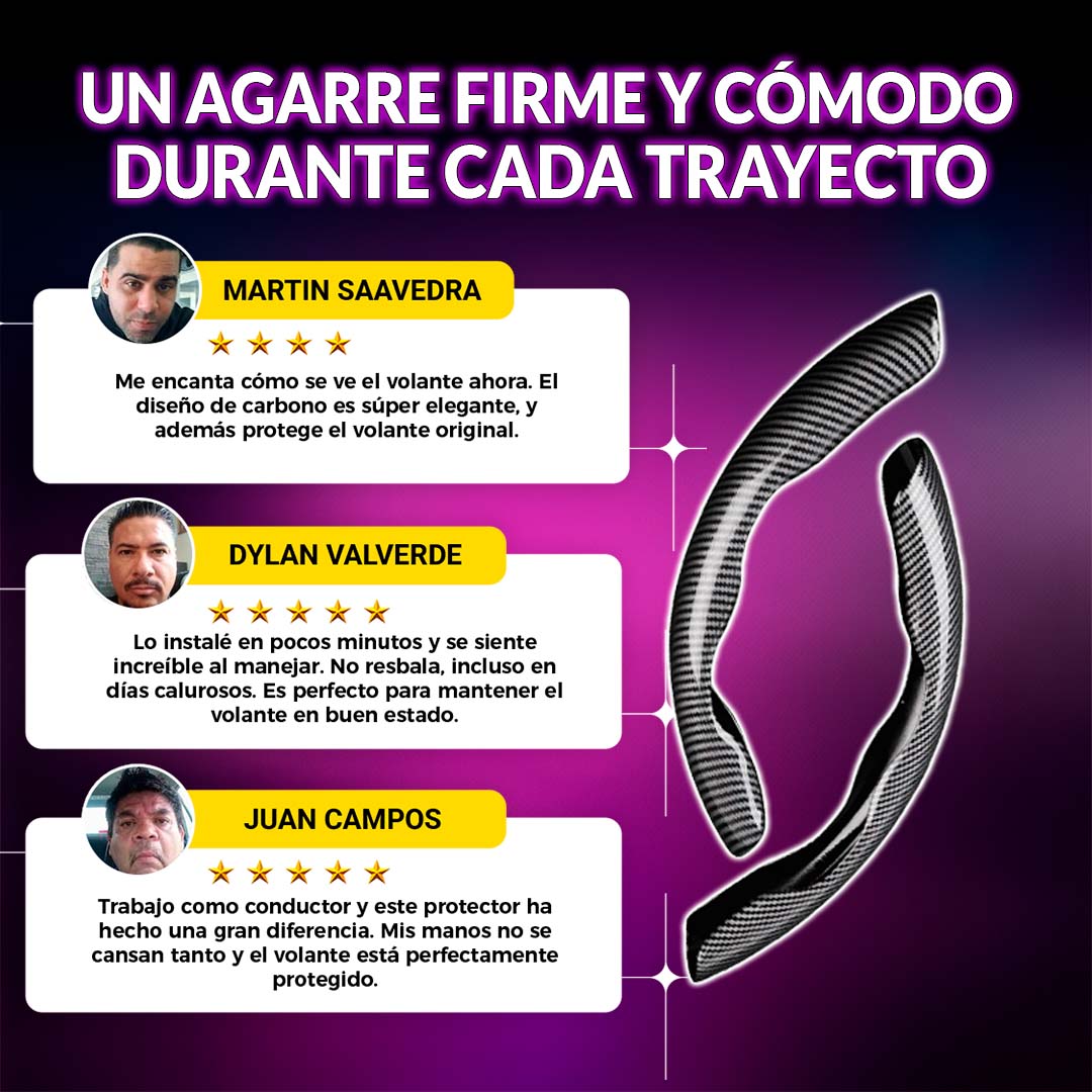 CarbonDrive Pro 🚗  Protector de Volante estilo Fibra de Carbono 🎁HOY ENVÍO GRATIS🎁