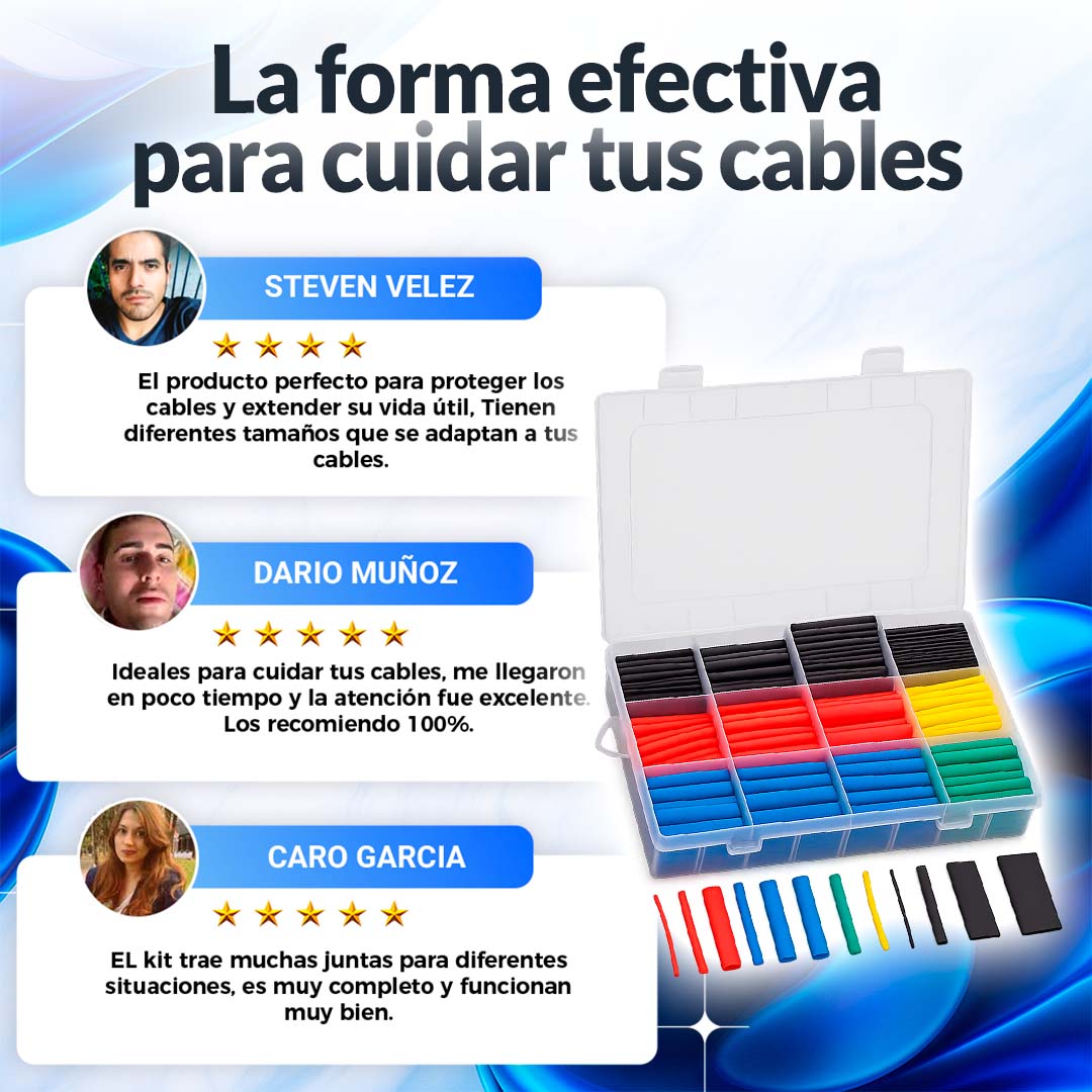 🎁Set Completo de 328 Piezas🎁 Maletín de Juntas Termoencogibles