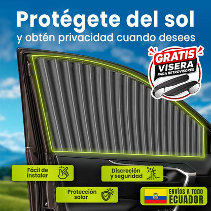 CORTINAS UNIVERSALES PARA AUTO 4 PUERTAS COLOR NEGRO