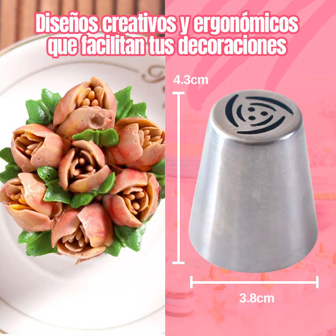 BOQUILLAS EN FORMA DE FLOR PARA DECORAR🎁PROMO 7 UNIDADES🎁