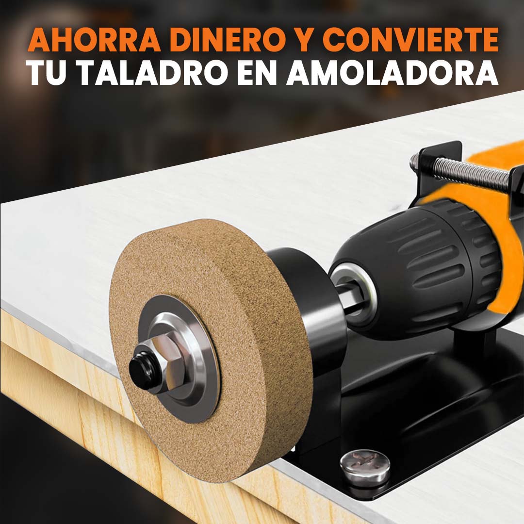 Adaptador de Taladro a Amoladora con Kit 15 Piezas | Corta, Pule y Lija Fácilmente